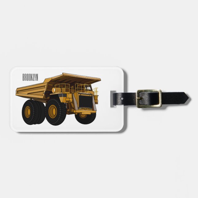 Haul truck cartoon illustration luggage tag (Front Horizontal)