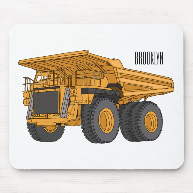 Haul truck cartoon illustration mouse pad (Front)