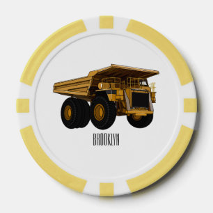 Haul truck cartoon illustration poker chips