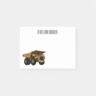 Haul truck cartoon illustration post-it notes