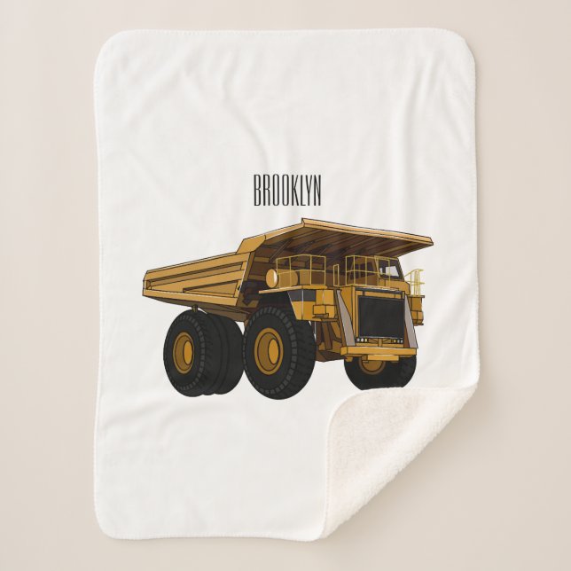 Haul truck cartoon illustration sherpa blanket (Front)