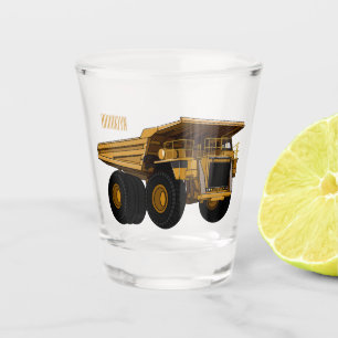 Haul truck cartoon illustration shot glass