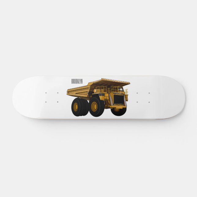 Haul truck cartoon illustration skateboard (Horz)