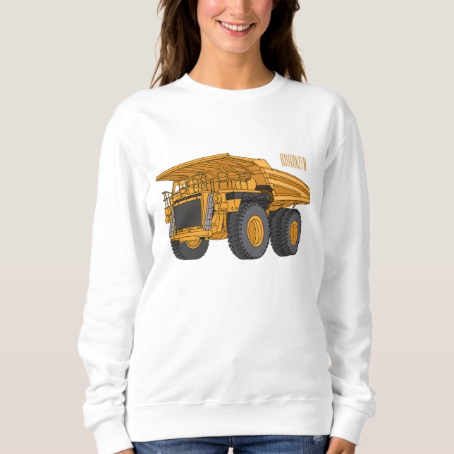 Haul truck cartoon illustration sweatshirt (Front)