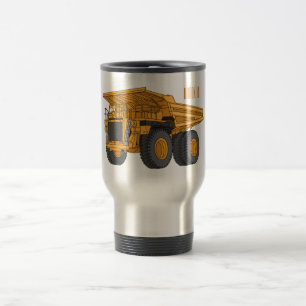 Haul truck cartoon illustration travel mug