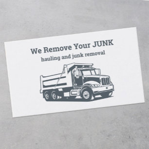 Hauling And Junk Removal Business Card