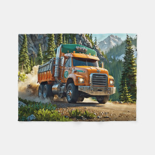 Hauling Gravel - Trucker  Fleece Blanket