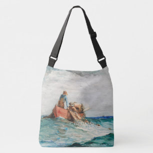 Hauling In The Nets (1887) By Winslow Homer Crossbody Bag