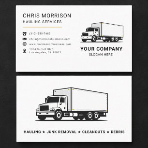 Hauling Services Truck Business Card