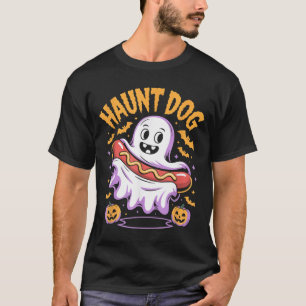 Haunt Dog Funny Ghost Hotdog Halloween T-Shirt
