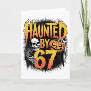 Haunted 67 Meme Six Seven 6-7 Funny Internet Joke Card