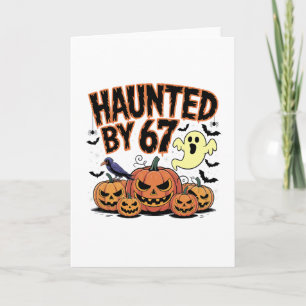 Haunted 67 Meme Six Seven 6-7 Funny Internet Joke  Card