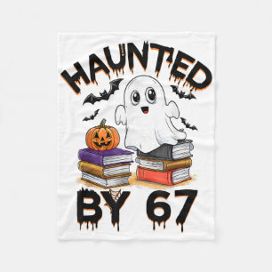 Haunted 67 Meme Six Seven 6-7 Funny Internet Joke  Fleece Blanket