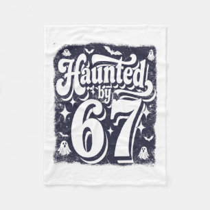 Haunted 67 Meme Six Seven 6-7 Funny Internet Joke  Fleece Blanket