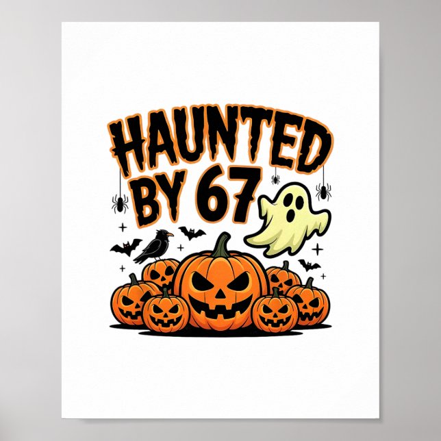 Haunted 67 Meme Six Seven 6-7 Funny Internet Joke  Poster (Front)