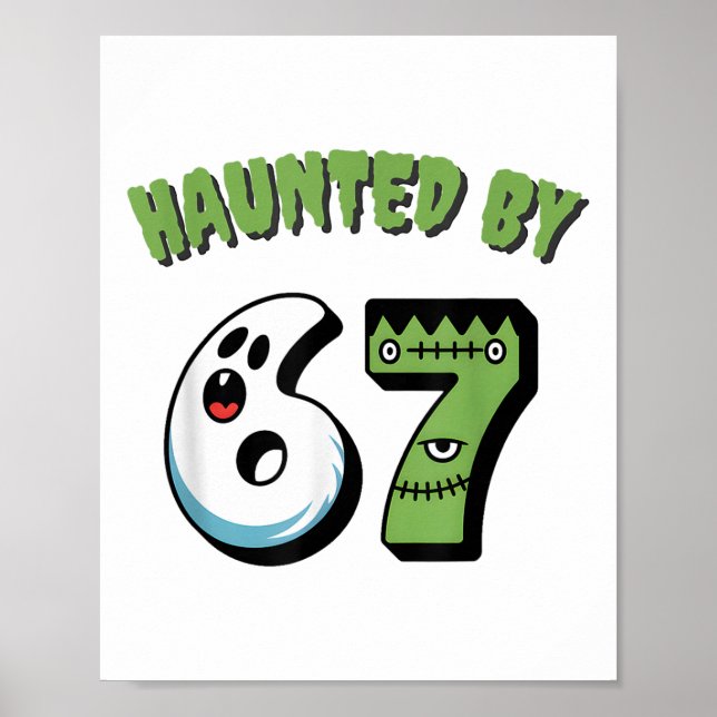 Haunted 67 Meme Six Seven 6-7 Funny Internet Joke  Poster (Front)