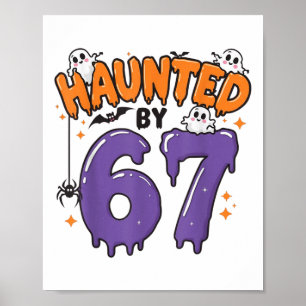 Haunted 67 Meme Six Seven 6-7 Funny Internet Joke  Poster