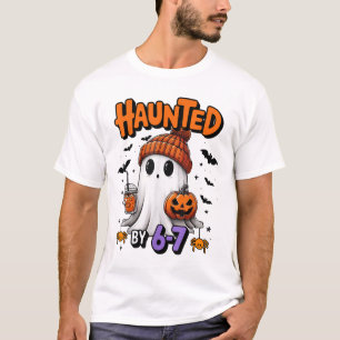 Haunted 67 Meme Six Seven 6-7 Funny Internet Joke  T-Shirt