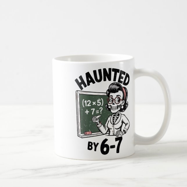 Haunted 67 Skeleton Math Teacher Halloween Costume Coffee Mug (Right)