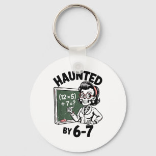 Haunted 67 Skeleton Math Teacher Halloween Costume Key Ring