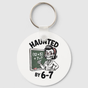 Haunted 67 Skeleton Math Teacher Halloween Costume Key Ring