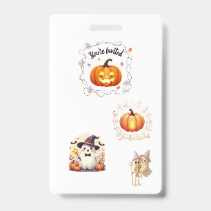 Haunted Badge Halloween Invitation ID Badge