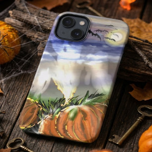 Haunted Beach With A Ghost And Pumpkins iPhone 13 Case