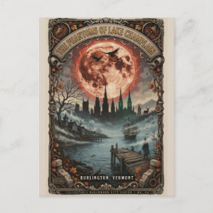 Haunted Burlington, Vermont Vintage Horror Travel Postcard