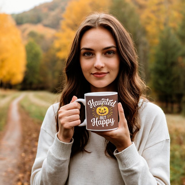 Haunted But Happy Personalised Coffee Mug (Creator Uploaded)