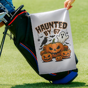 Haunted by 67 Funny Ghost And Pumpkin Halloween Golf Towel
