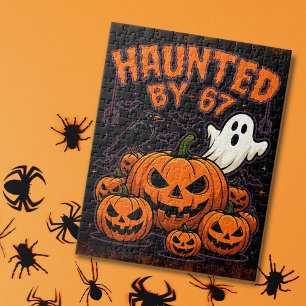 Haunted by 67 Funny Ghost And Pumpkin Halloween Jigsaw Puzzle