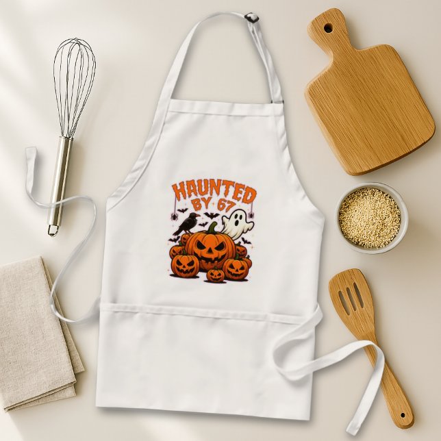 Haunted by 67 Funny Ghost And Pumpkin Halloween Standard Apron (Creator Uploaded)