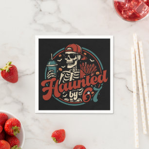 Haunted By 67 Funny Halloween Six Seven 67 Meme Napkin