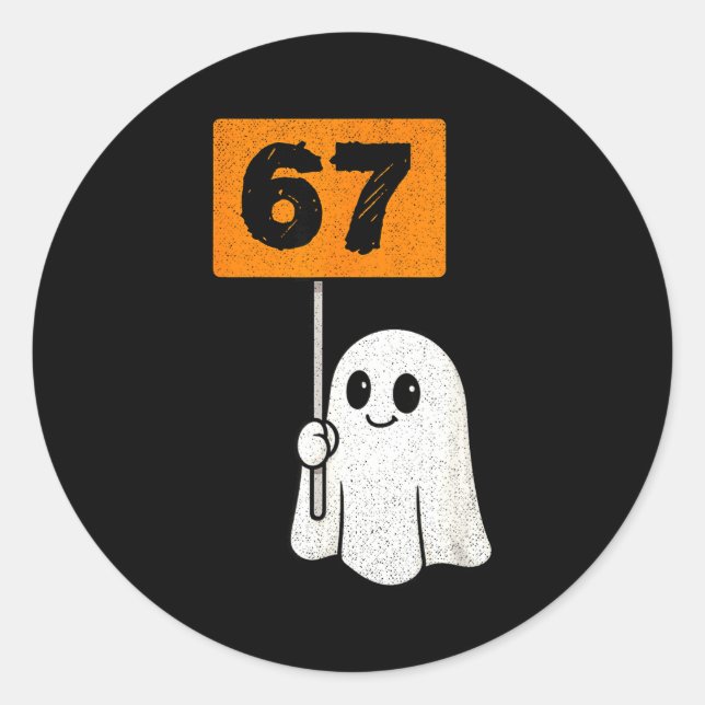 Haunted By 67 – Funny Six Seven Meme 6 7 Halloween Classic Round Sticker (Front)