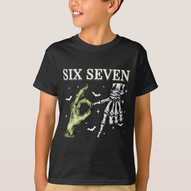 Haunted By 67 – Funny Skeleton Hands Halloween Cos T-Shirt (Front)