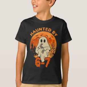 Haunted By 67 Halloween Ghost Six Seven Gen Alpha  T-Shirt
