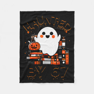Haunted By 67 - Teacher Boo Ghost Pumpkin Hallowee Fleece Blanket