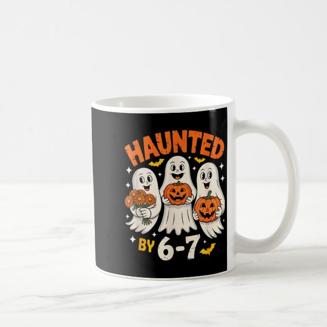 Haunted By 6-7 Cute Ghosts With Flowers  Coffee Mug (Right)