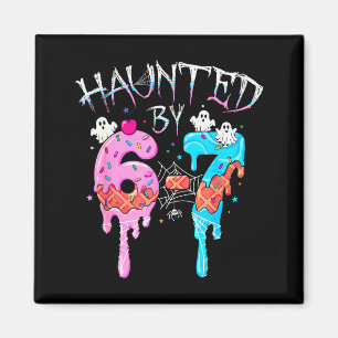 Haunted By 6 7 Halloween Ghost Gen Alpha Meme Ice  Magnet