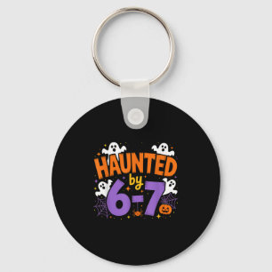 Haunted By 6-7 Halloween Ghosts And Sders Design  Key Ring