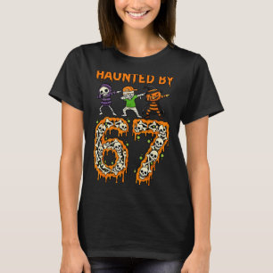 Haunted By 6-7 Halloween Skeleton Dabbing Meme Men T-Shirt