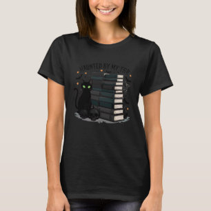 Haunted by My TBR Funny Black Cat Book Halloween T-Shirt