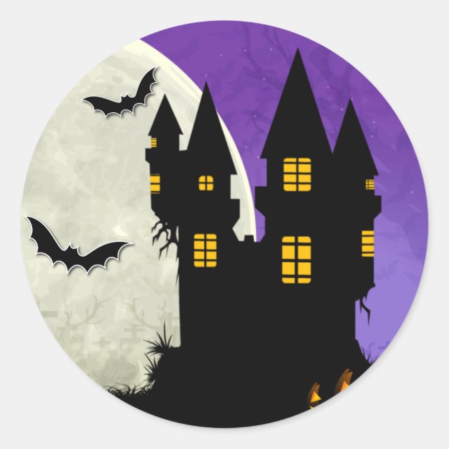 Haunted Castle Halloween Envelope Seal Stickers (Front)