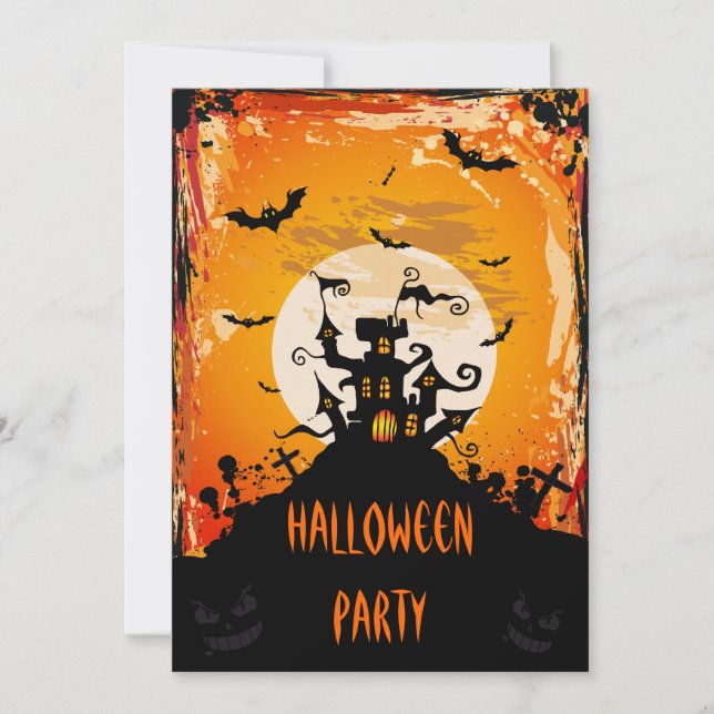 Haunted Castle Halloween Party Invitation (Front)