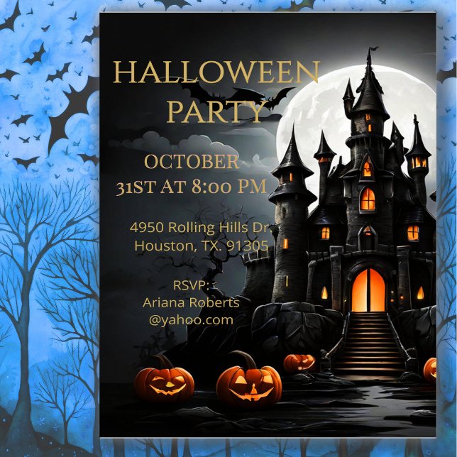  Haunted Castle Halloween Party  Invitation (Creator Uploaded)
