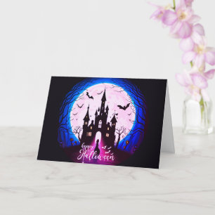 Haunted Castle Happy Halloween Creepy Card