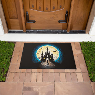 Haunted Castle Happy Halloween Creepy Doormat