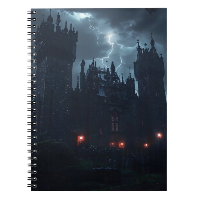 Haunted castle in the night storm notebook (Front)