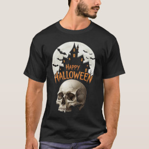 Haunted Castle Skull Halloween T-Shirt