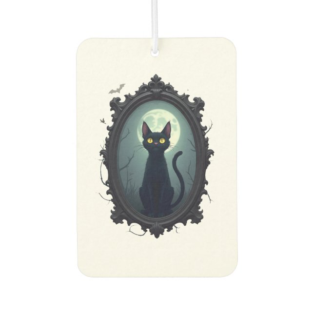 Haunted Cat Mirror Car Air Freshener (Front)